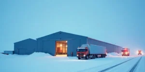 bonded warehouse with containers